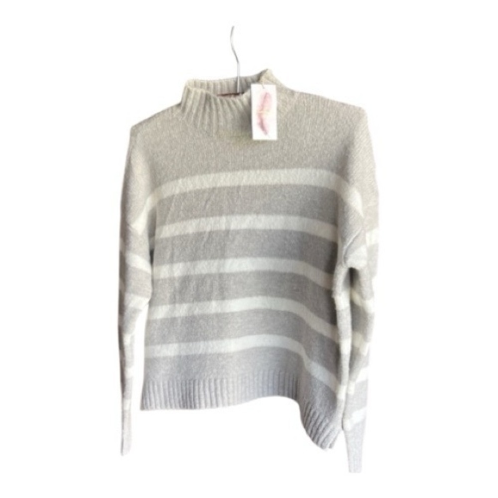 Jessica Simpson Heather Gray Striped Turtleneck Sweater::NWT::